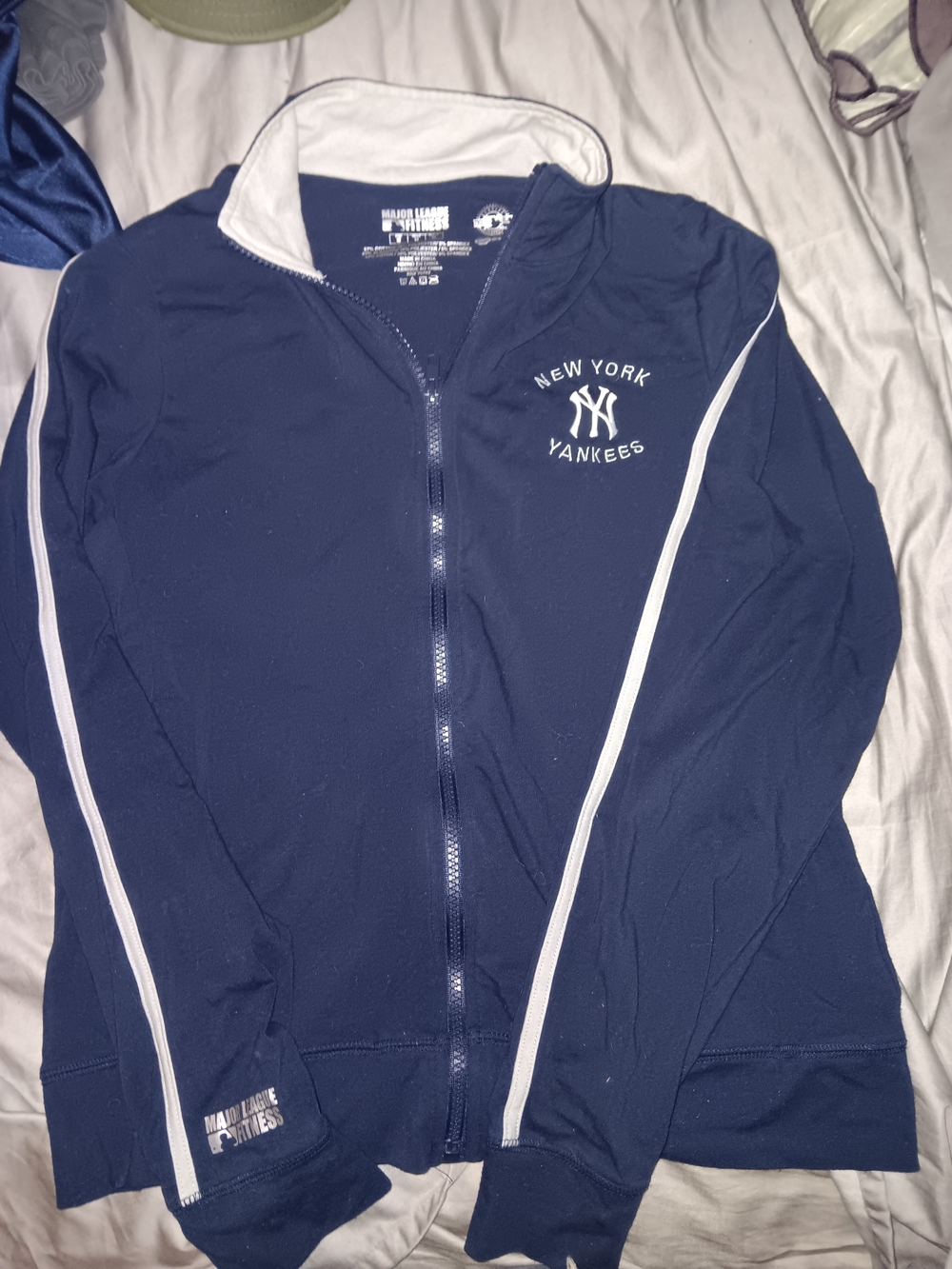 New York Yankees Navy Zip-Up Jacket with White Trim